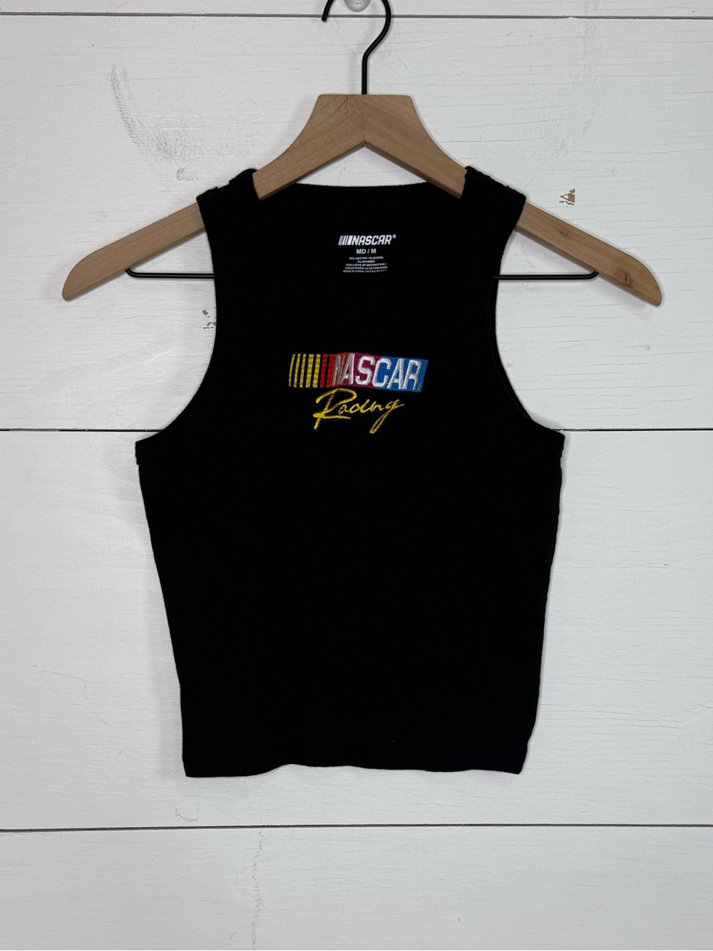 Nascar • Black Racing Tank with Multicolor Logo Size Medium
